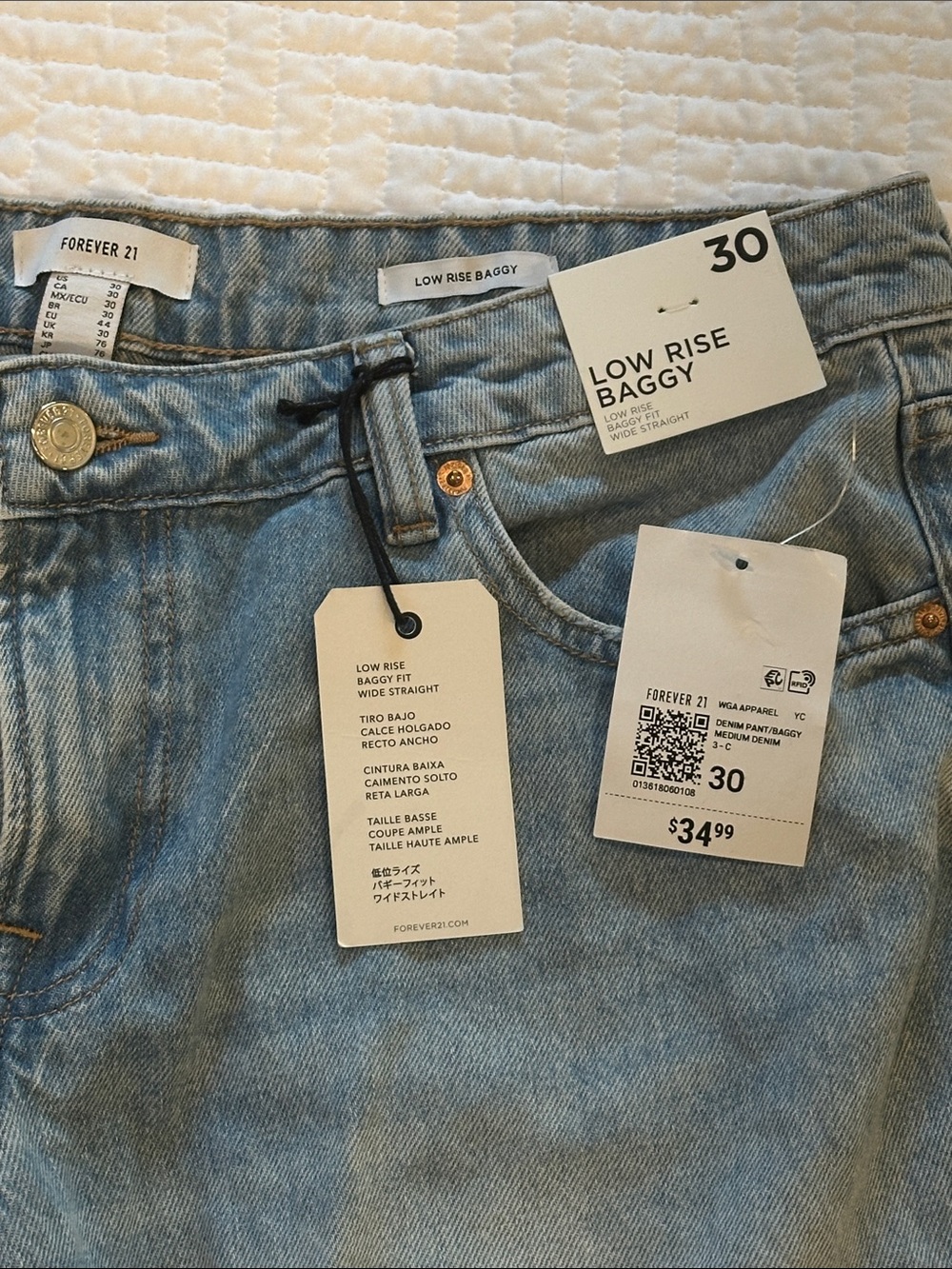 Forever 21 Low Rise Baggy Wide Leg Jeans Size 8 - Picture 4 of 6